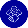 icon of shaking hands and checkmark